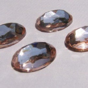 Vintage Pale Peach Glass Faceted Cabochons 4 cab578P image 2