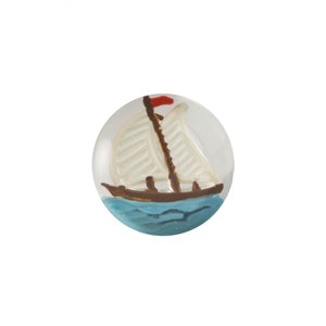 13 mm Segelboot Glas Runde Intaglios (2)