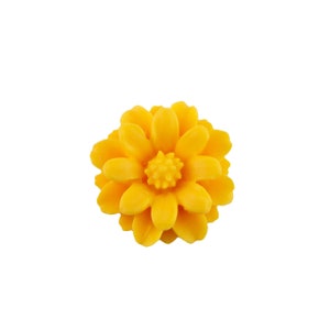 12mm Matte Yellow Flower Acrylic Cabochon (6)