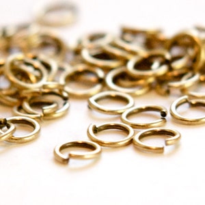 7mm OD Open Brass Ox Jump Rings 18 Gauge Made in the USA 100 fnd201B image 3