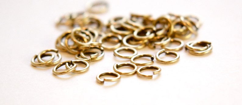 7mm OD Open Brass Ox Jump Rings 18 Gauge Made in the USA 100 fnd201B image 3