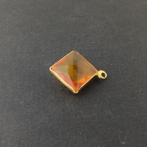 1 Loop Vintage Topaz Acrylic Faceted Channel Set Square Drops 14mm (6) chr087L
