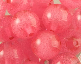 12mm Salmon Acrylic Round Beads with Bubbles (6)