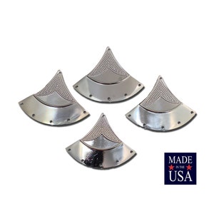 6 Hole Silver Dapped Triangle Tribal Pendant Connector (4) mtl180F