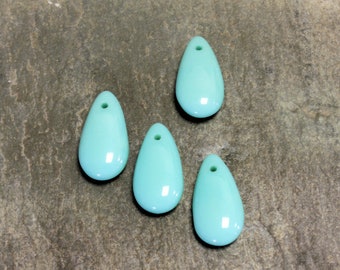 14x7mm Turquoise Czech Teardrop Glass Beads (10)