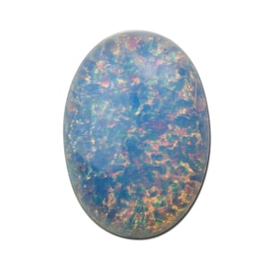 Cabochão de vidro opala azul 25x18mm (1) cab5006C