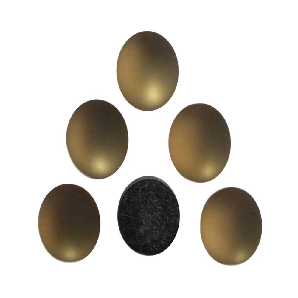 Vintage Matte Smoke Topaz Glass Cabochons 10mm x 8mm (6) cab869D