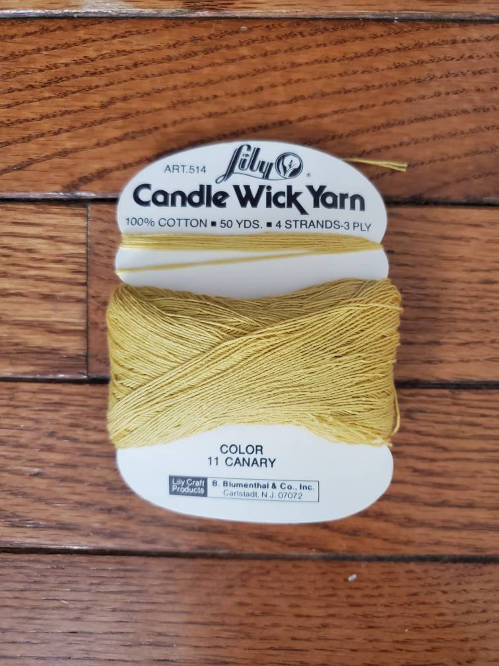 Vintage Lily Candle Wick Yarn 100 Cotton 4 Strands 3 Ply Etsy