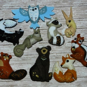 Felt Woodland Critter Animal Mobile Plushies by LittleDear