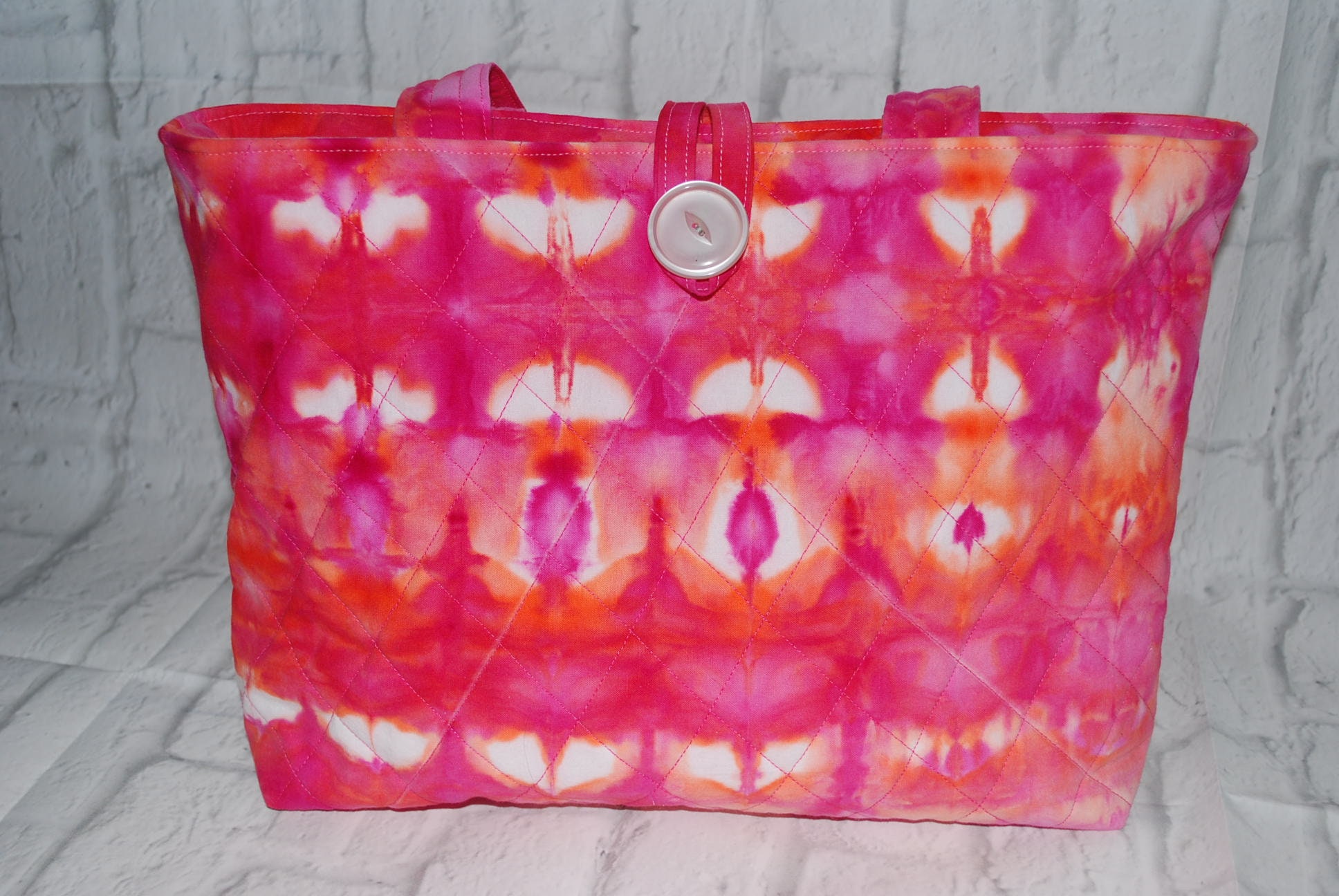 Quilted Purse Hand Dyed Tote Bag Iced Dyed Bag Tie Dye Etsy