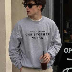 Written and Directed by Christopher Nolan Sweatshirt, Minimalist Movie Crewneck, Aesthetic Film Director Pullover