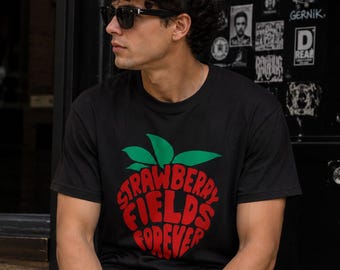 Camiseta Strawberry Fields Forever, camiseta gráfica retro de banda de rock clásico de los 70, camiseta inspirada en The Beatles