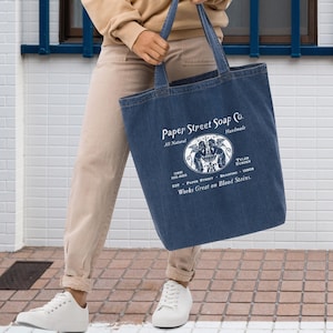 Borsa tote Fight Club Paper Street Soap, film Fight Club, borsa tote organica, borsa in denim, borsa tote personalizzata, KottonGakure
