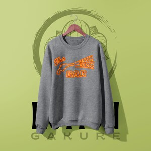 Bang Bang Bar Twin Peaks Graphic Sweatshirt: Vintage Movie Inspired Crewneck Sport Grey