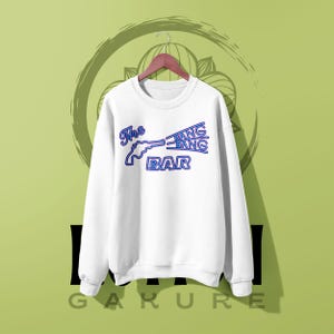 Bang Bang Bar Twin Peaks Graphic Sweatshirt: Vintage Movie Inspired Crewneck White