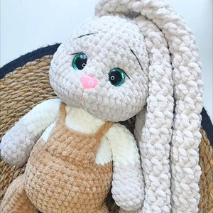 gebreid pluche konijntje, gebreid konijn, gebreid speelgoed voor kinderen, knuffel, gebreid speelgoed voor baby, konijntje, speelgoed, handgemaakt zacht speelgoed, cadeau voor kind