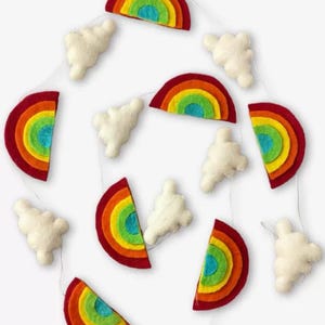 Rainbow Cloud Felt Garland