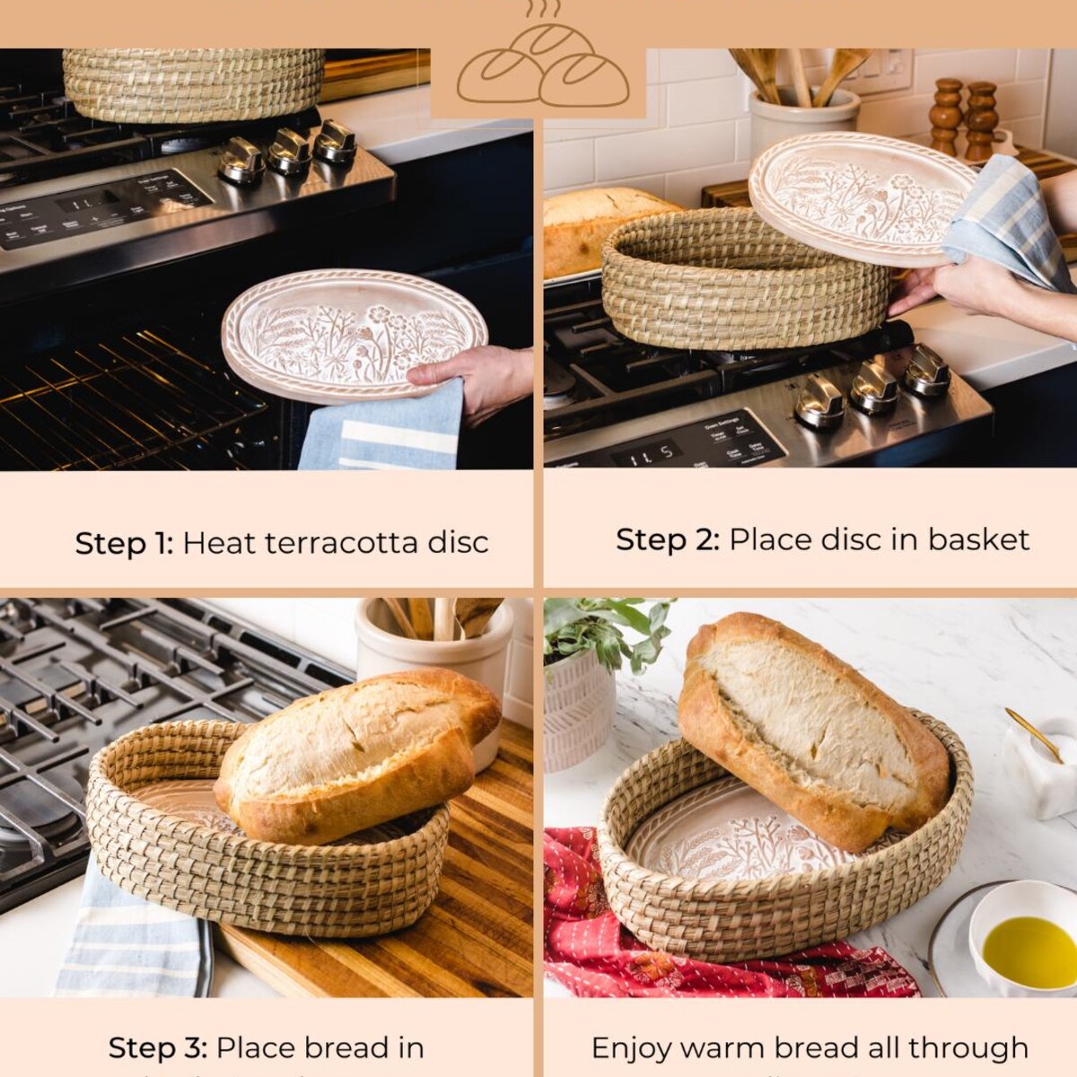 Curly Fern Bread Warmer Basket