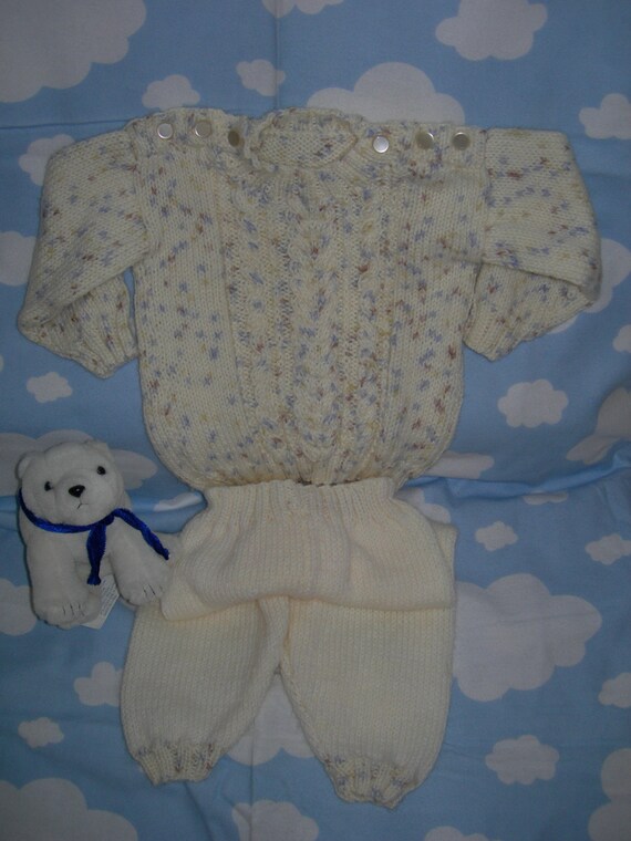 Knitting - Hand-Knitted Boy's Sweater and Pants Set