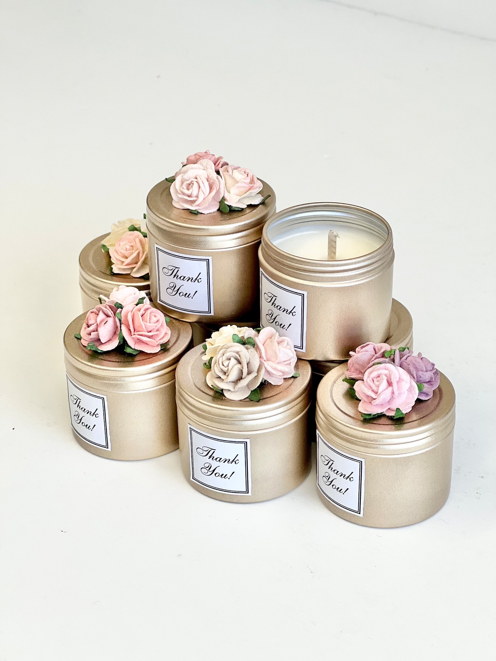5 Pcs Pink Candle Wedding Favors Guests, Bulk Custom Candle Favors ...