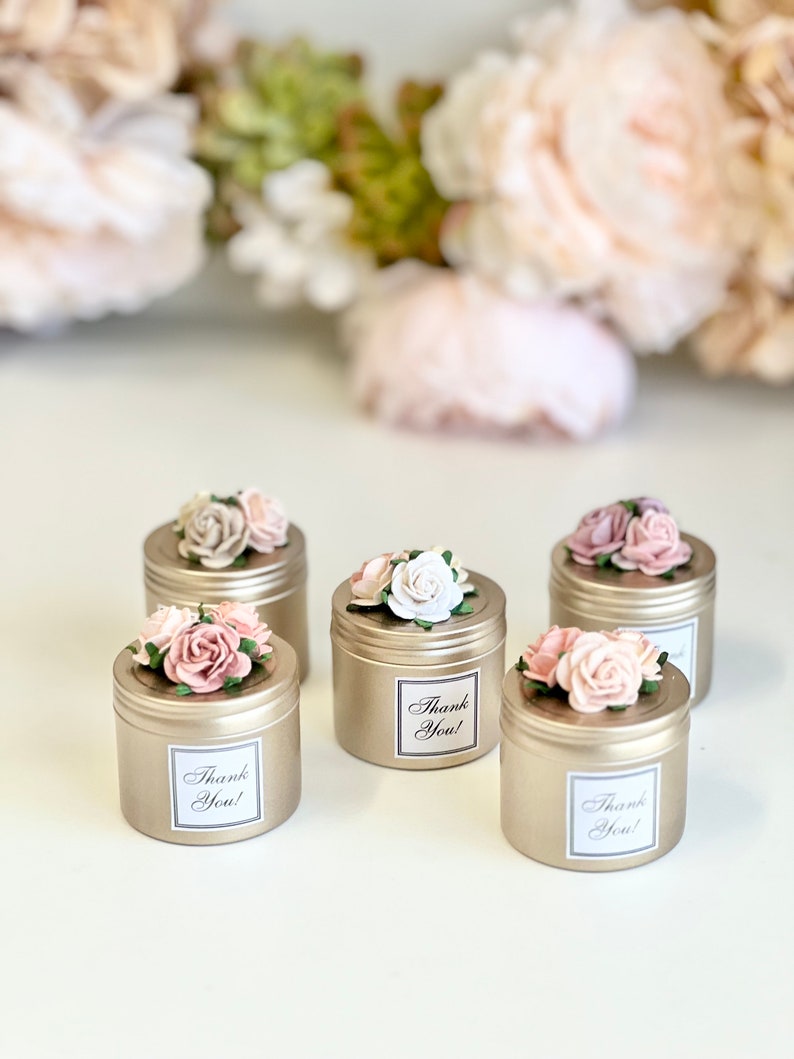 5 Pcs Pink Candle Wedding Favors Guests, Bulk Custom Candle Favors ...