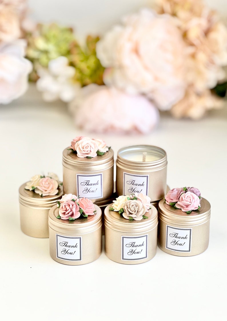 5 Pcs Pink Candle Wedding Favors Guests, Bulk Custom Candle Favors ...