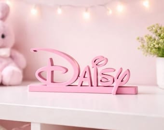 Personalized Disney Inspired Name Sign | Customizable Name Plate for Birthday Gifts, Teacher Gifts and Desk Sign