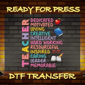 Teacher Appreciation DTF Transfer: Back To School Ready To Press