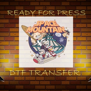 Disney Ready To Press, Space Mountain Dtf, Ready To Press, Retro Space Magic  Kingdom DTF, Direct To Film, Heat To Transfers, Vintage Disney