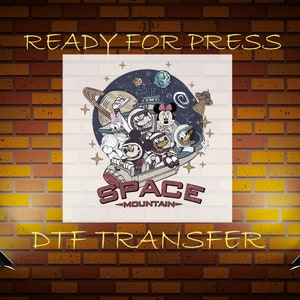 Disney Ready To Press, Space Mountain Ready To Press Dtf, Retro Space Magic  Kingdom DTF, Direct To Film, Heat To Transfers, Vintage Disney