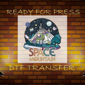 Disney Ready To Press, Space Mountain Ready To Press Dtf, Retro Space Magic  Kingdom DTF, Direct To Film, Heat To Transfers, Vintage Disney