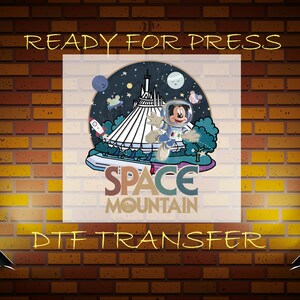 Disney Ready To Press, Space Mountain Ready To Press Dtf, Retro Space Magic  Kingdom DTF, Direct To Film, Heat To Transfers, Vintage Disney
