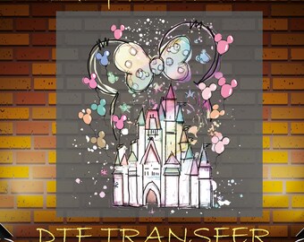 Disney Ready To Press, Disney Watercolor Castle To Press Dtf, Gang Sheet DTF, Direct To Film, Heat To Transfers, Ready For Ship