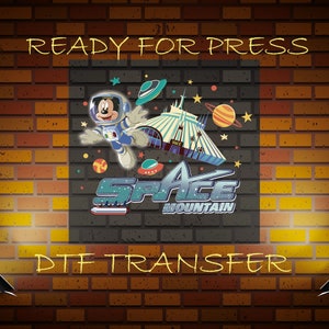 Disney Ready To Press, Space Mountain Ready To Press Dtf, Retro Space Magic  Kingdom DTF, Direct To Film, Heat To Transfers, Vintage Disney