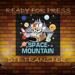 Disney Ready To Press, Space Mountain Ready To Press Dtf, Retro Space Magic  Kingdom DTF, Direct To Film, Heat To Transfers, Vintage Disney