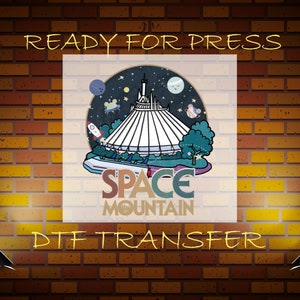 Disney Ready To Press, Space Mountain Ready To Press Dtf, Retro Space Magic  Kingdom DTF, Direct To Film, Heat To Transfers, Vintage Disney