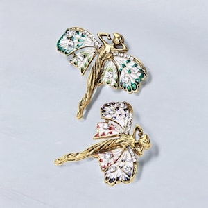 Butterfly Fairy Brooch | Sparkling Rhinestones Brooch | Unique Brooch | Romantic Brooch | Holiday Charm | Rhinestone Brooch | Butterfly Gift