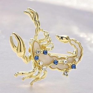 Scorpio Constellation Brooch | Zodiac Scorpio Pin with Crystals | Astrology Jewelry for Women & Men | Scorpio Brooch Charm | Costume Jewelry
