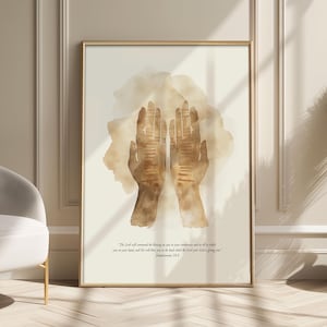 Blessed Hands (clean bg) - DIGITAL PRINT! Unfailing Love, Deuteronomy 28:8 Wall Art, Bible Verse Print + Free wallpaper bookmark Bonus
