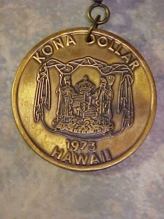 MAN'S KEYRINGKona DOLLARHawaii 1973Large Bronze colored Etsy