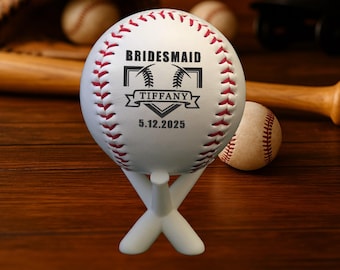 Custom Engraved Baseball with Stand: Personalized Keepsake Gift