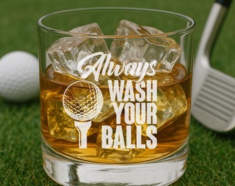 Golf Whiskey Glass: Laser Etched Rocks Glass for Golfers
