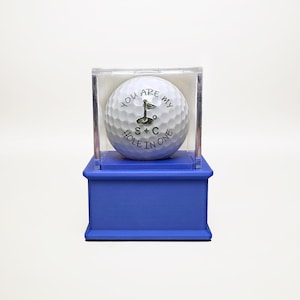 Personalized Engraved Golf Ball Gift – &quot;You Are My Hole in One&quot; with Initials – Golf Keepsake with Stand & Display Case - Golf Display
