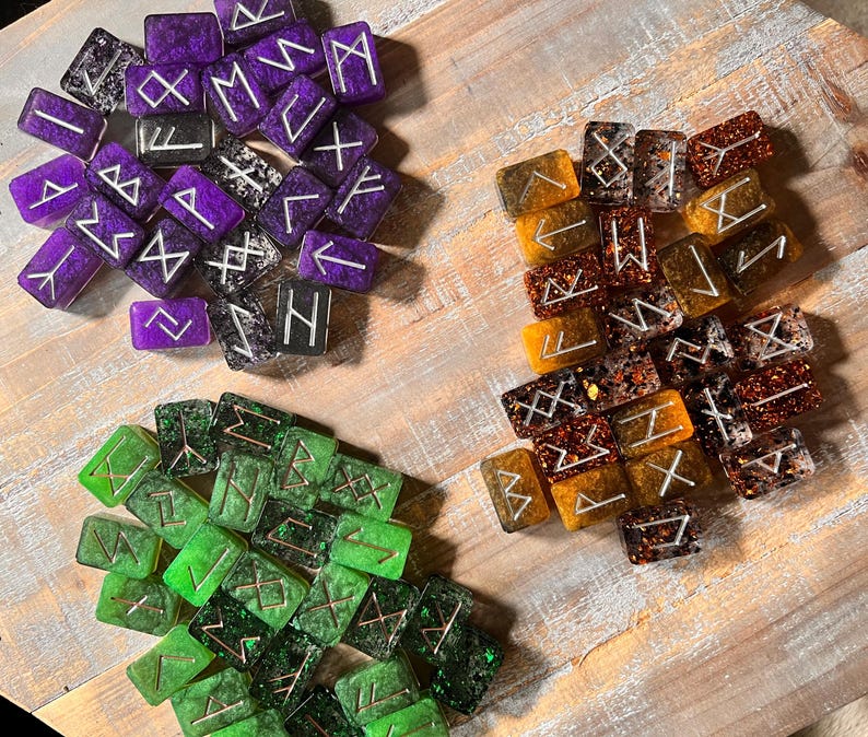 Two-color Elder Futhark Divination Runes - Etsy
