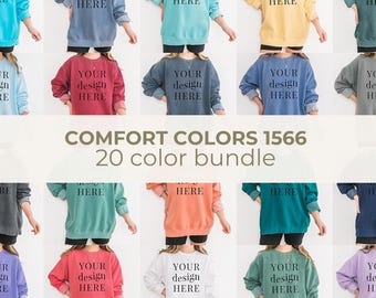 Comfort Colors 1566 Mockup-paket, Sweatshirt-mockup-paket, Comfort Colors Sweatshirt-mockup, CC1566 Printify POD-mockup, Modell 1566 Mockup