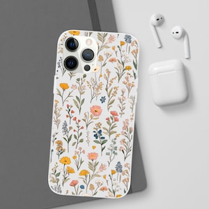 Bunte Blumen, transparenter Hintergrund, luxuriöse Handyhülle für iPhone und Samsung - Flexi Cases