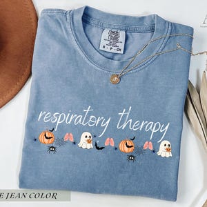 Respiratory Therapist Ghost Halloween, Comfort Colors Respiratory Therapy T-shirt, Spooky Respiratory Therapy Gift, Pulmonology Tee, RT RRT