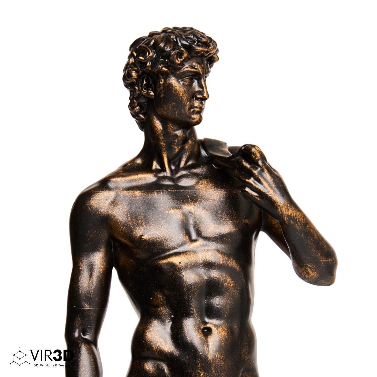 Michelangelo's David Statue in Resin, High Definition 3D Print - 15, 20 or 25 cm - Bronze, White or Black Finish