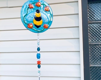 Bee-Suncatcher-Prism-Mom Gift-Garden Decor-Glass Winged Insect-