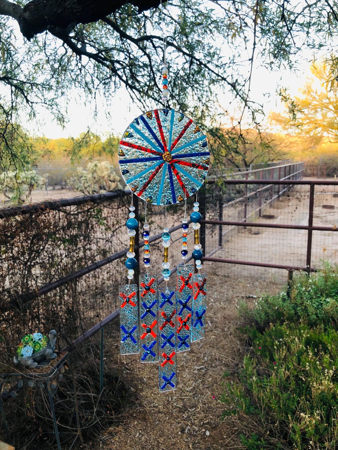 Windchime-pinwheel-gift for Him-colorful-yard Decor - Etsy